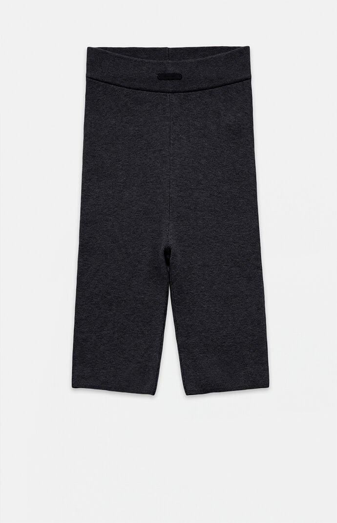 Fear of God ESSENTIALS Women's Vintage Black Ribbed Knit Biker Shorts