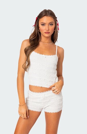 Lucy Ruffled Lace Tank Top image number 1