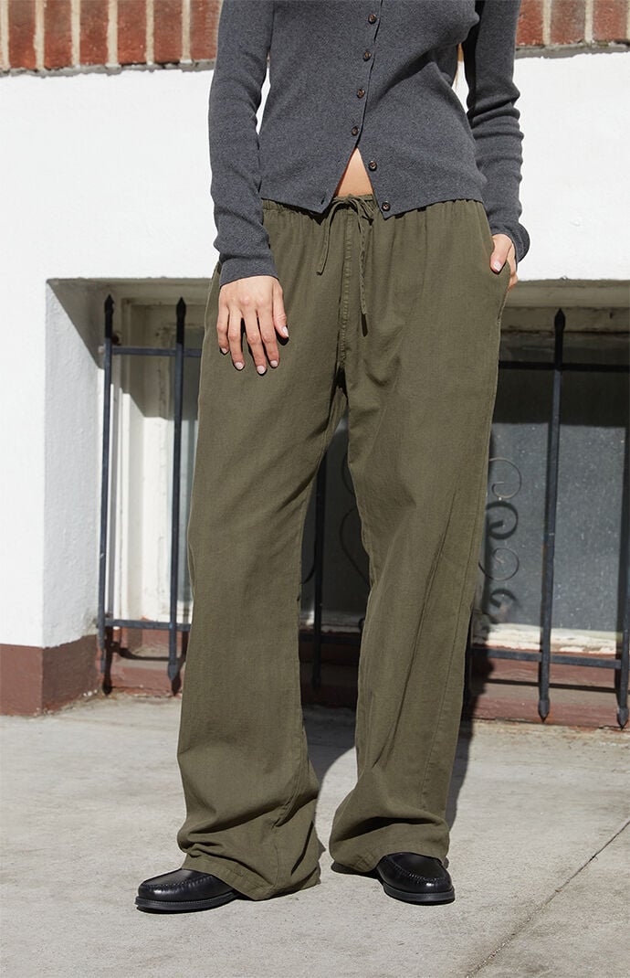 John Galt Green Anastasia Low Rise Baggy Pants