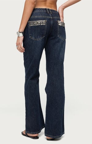 Tyler Studded Low Rise Bootcut Jeans image number 3