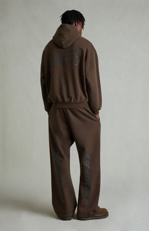 Brown Fleece Flare Sweatpants image number 2