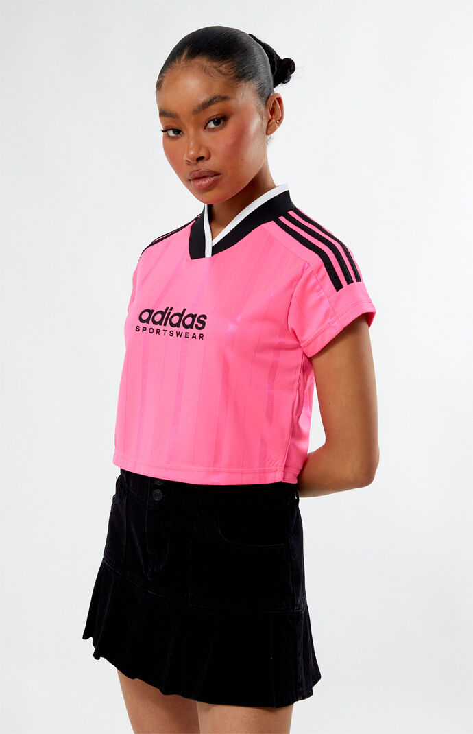 adidas Eco Pink Tiro Cropped Jersey PacSun