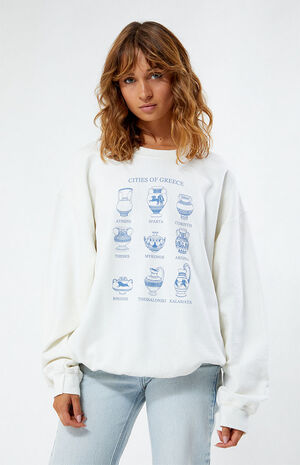 Cities Of Greece Crew Neck Sweatshirt image number 1