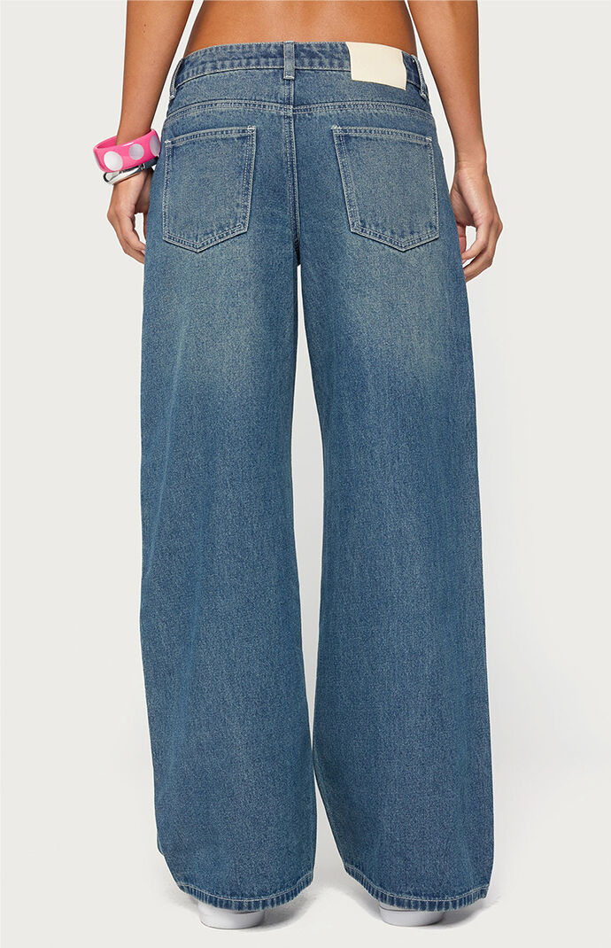 Edikted Contrast Stitch Low Rise Baggy Jeans