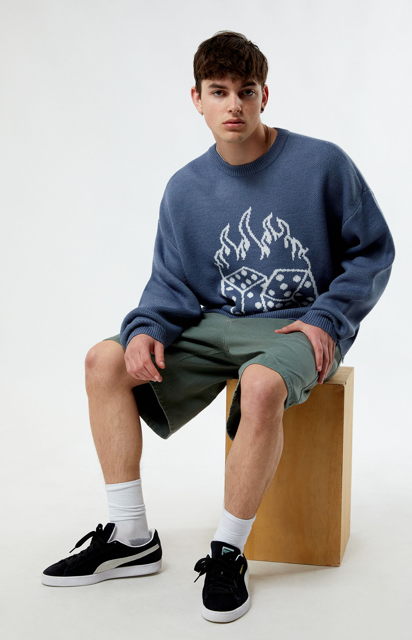 Pacsun Dice Destroyed Cropped Sweater | PacSun