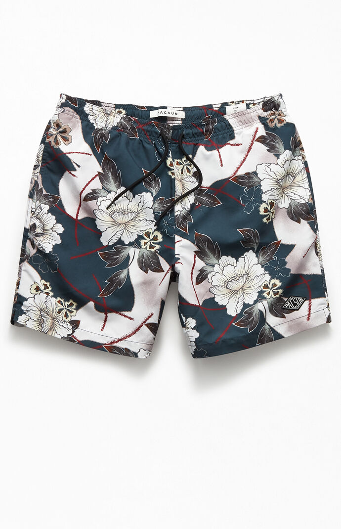 Floral 17" Swim Trunks