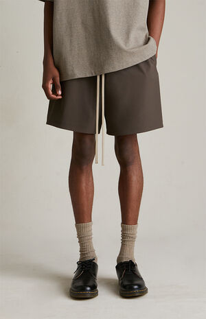 Brown Bonded Nylon Soccer Shorts image number 3