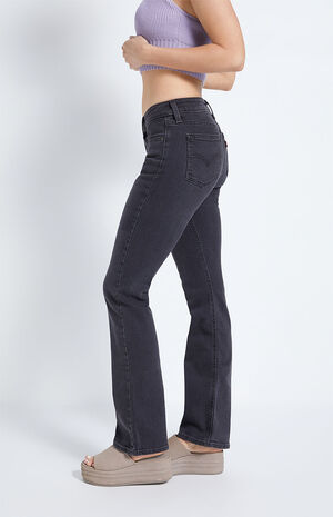 Black Low-Rise Bootcut Jeans image number 3