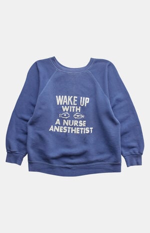 80s Wake Up With a Nurse Anesthetist Crew Neck Sweatshirt image number 1