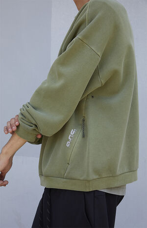 Green Vintage Wash Comfort Crew Neck Sweatshirt image number 4