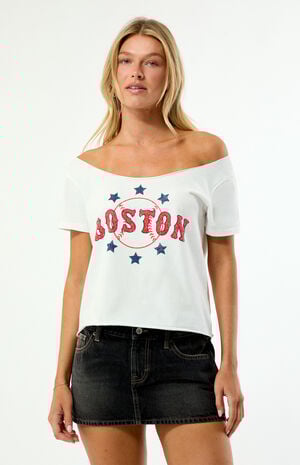 x MLB Boston Red Sox Off-The-Shoulder T-Shirt image number 2