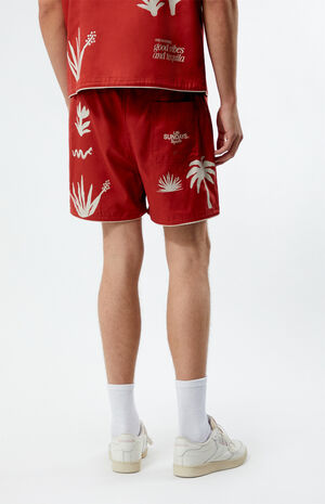 Red Good Vibes 5" Swim Trunks image number 4