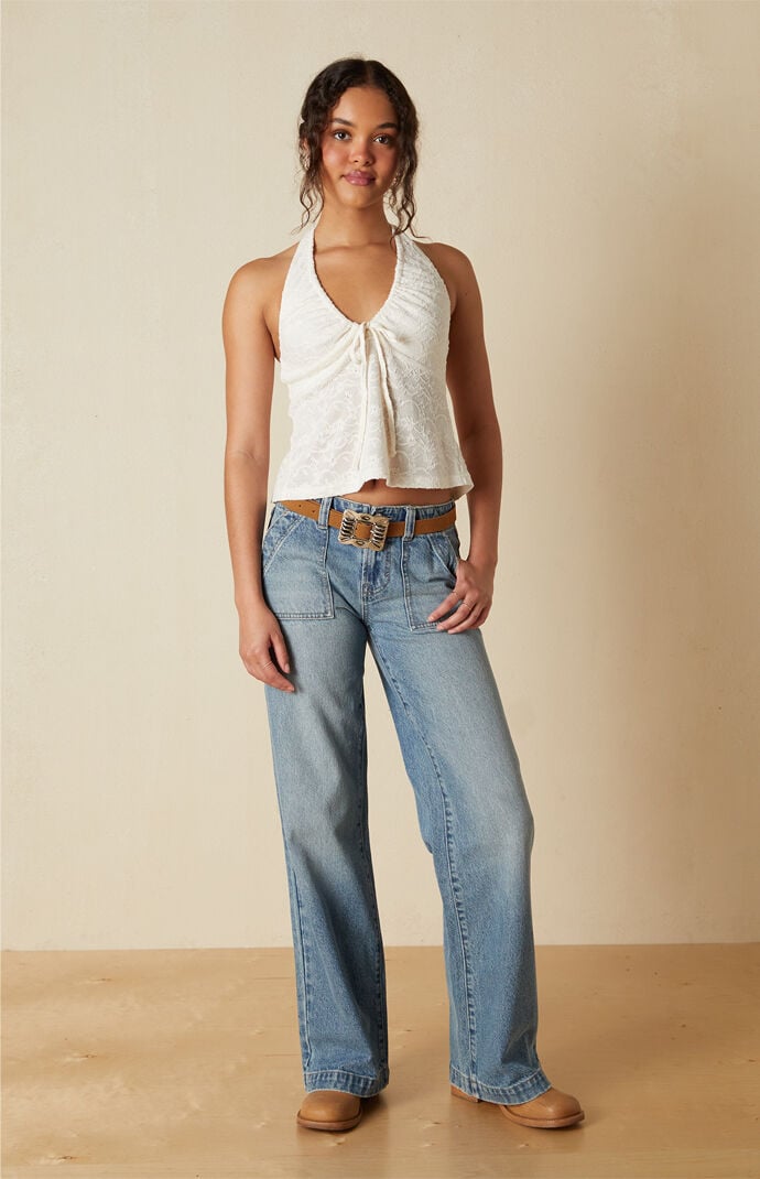 Your Favorite Isabel Floral Crochet Halter Top | PacSun