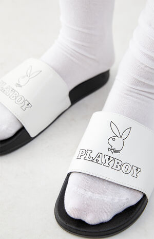 By PacSun Women's Black & White Bunny Slide Sandals image number 2