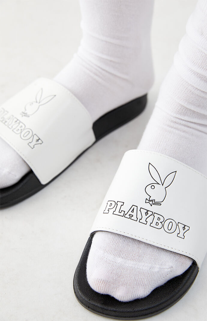 By PacSun Women's Black & White Bunny Slide Sandals
