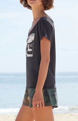 Black Robyn Radio Silence Short Sleeve Off-The-Shoulder Top image number 3