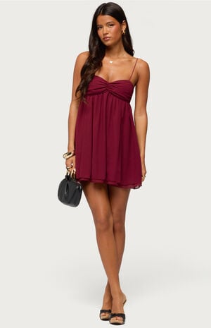 Ariellah Chiffon Babydoll Mini Dress image number 4