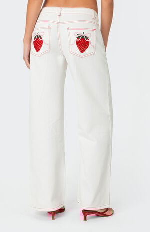 Strawberry Bow Pocket Jeans image number 2