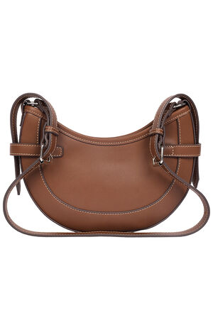 Brown Blake Smooth Belted Hobo Bag image number 5