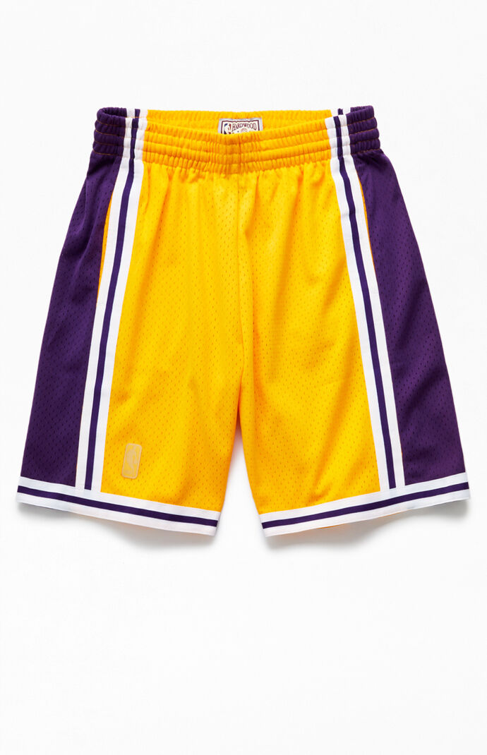 Mitchell Ness Swingman Lakers Basketball Shorts Pacsun