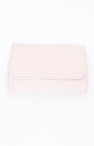 Pink & White Striped Makeup Bag image number 1