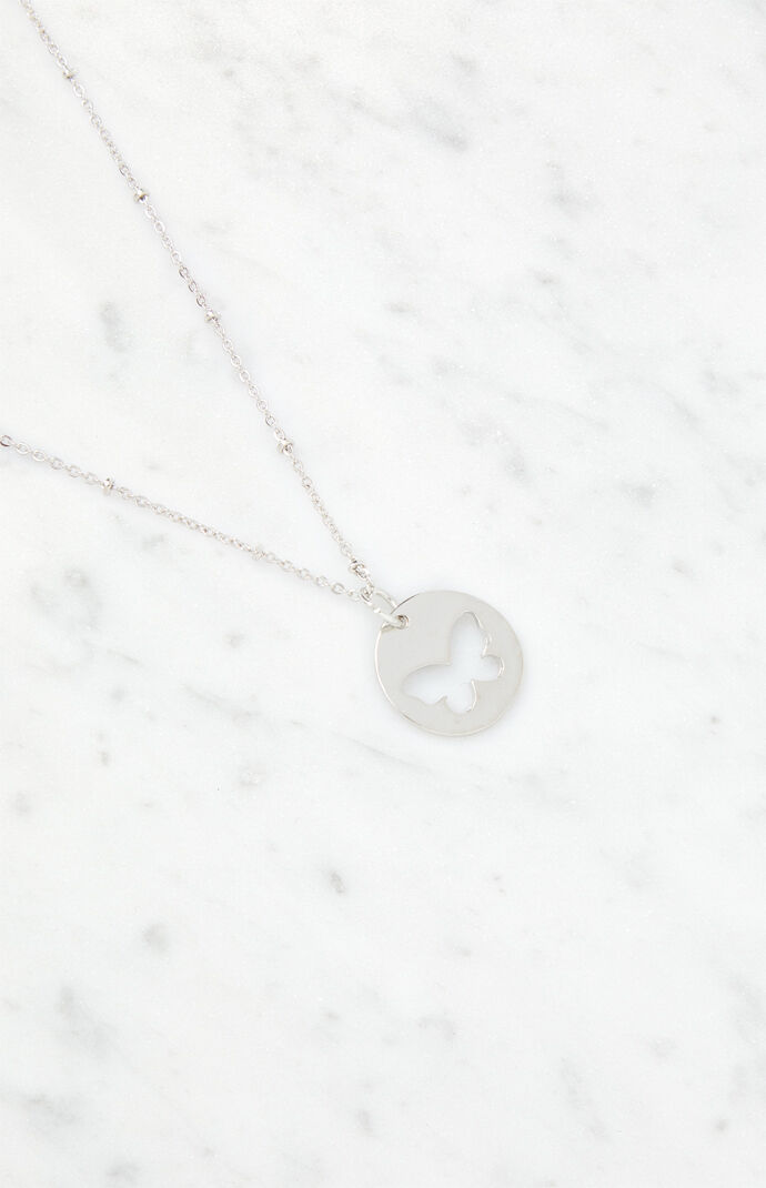 Butterfly Disc Necklace