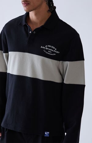 Black Rugby Long Sleeve Polo Shirt image number 6