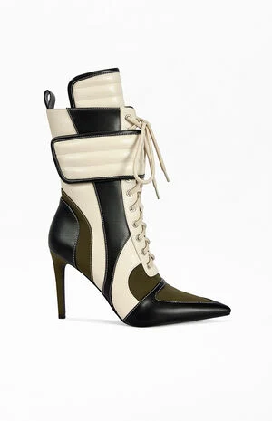 Women's Amada Olive Point-Toe Stiletto Booties image number 1