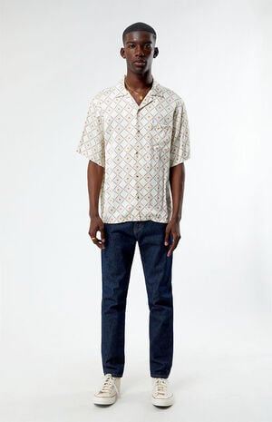 Cream Satin Oversized Camp Shirt image number 3