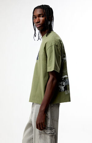 Green What Remains Cropped Boxy T-Shirt image number 3