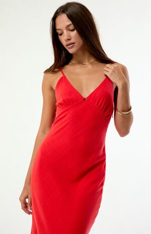 Sunny Days Linen Bias Midi Dress image number 2