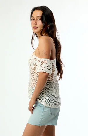 Valerie Off-The-Shoulder Short Sleeve Sweater image number 4