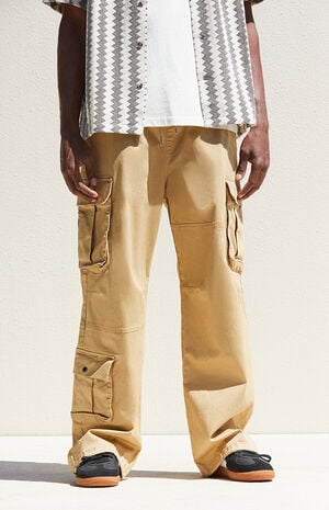 Cream Extreme Baggy Cargo Pants image number 1