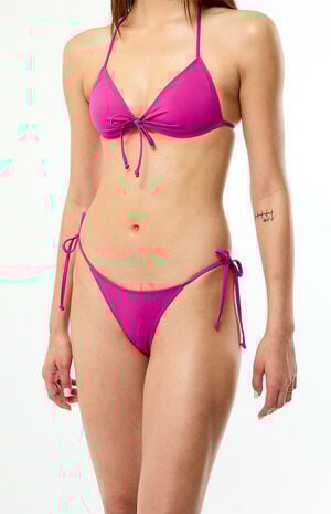 Plum Nova Side Tie Cheeky Bikini Bottom image number 3