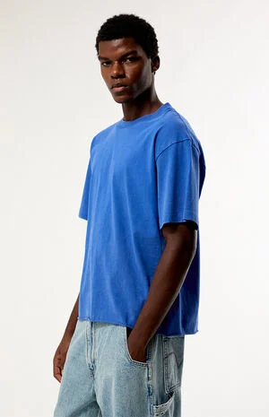 Blue Premium Cropped T-Shirt image number 3
