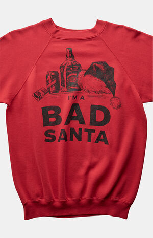 '80s I'm a Bad Santa Crew Neck Sweatshirt image number 3