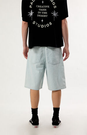 Striped Check-5 Baggy Jorts image number 4