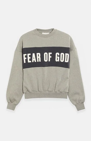 Seal Paneled Cropped Relaxed Crew Neck Sweatshirt image number 1