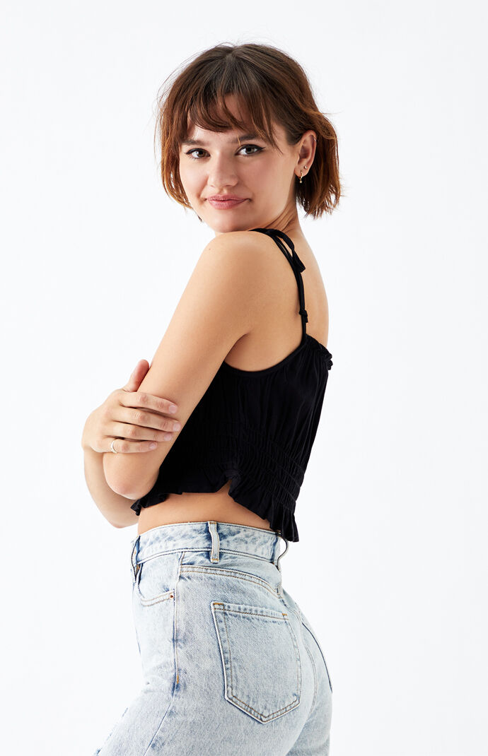 Tie Strap Smocked Cami Top