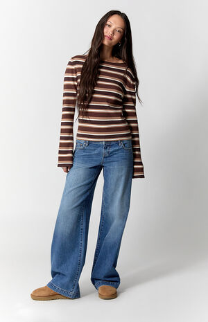 Kaia Ultimate Low Rise Baggy Jeans Medium Blue Wash image number 7