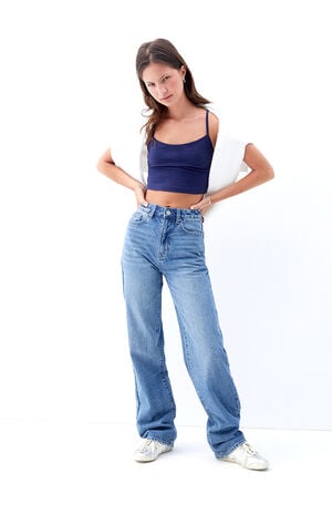 Dark Indigo '90s Boyfriend Jeans image number 1