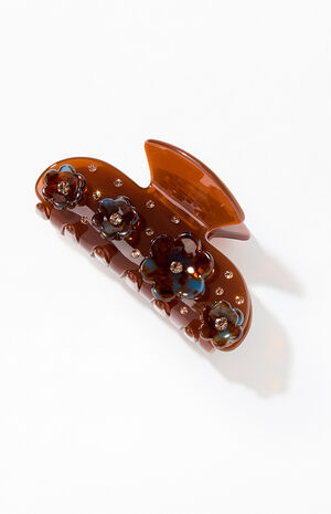 Brown Flower Hair Claw Clip image number 1