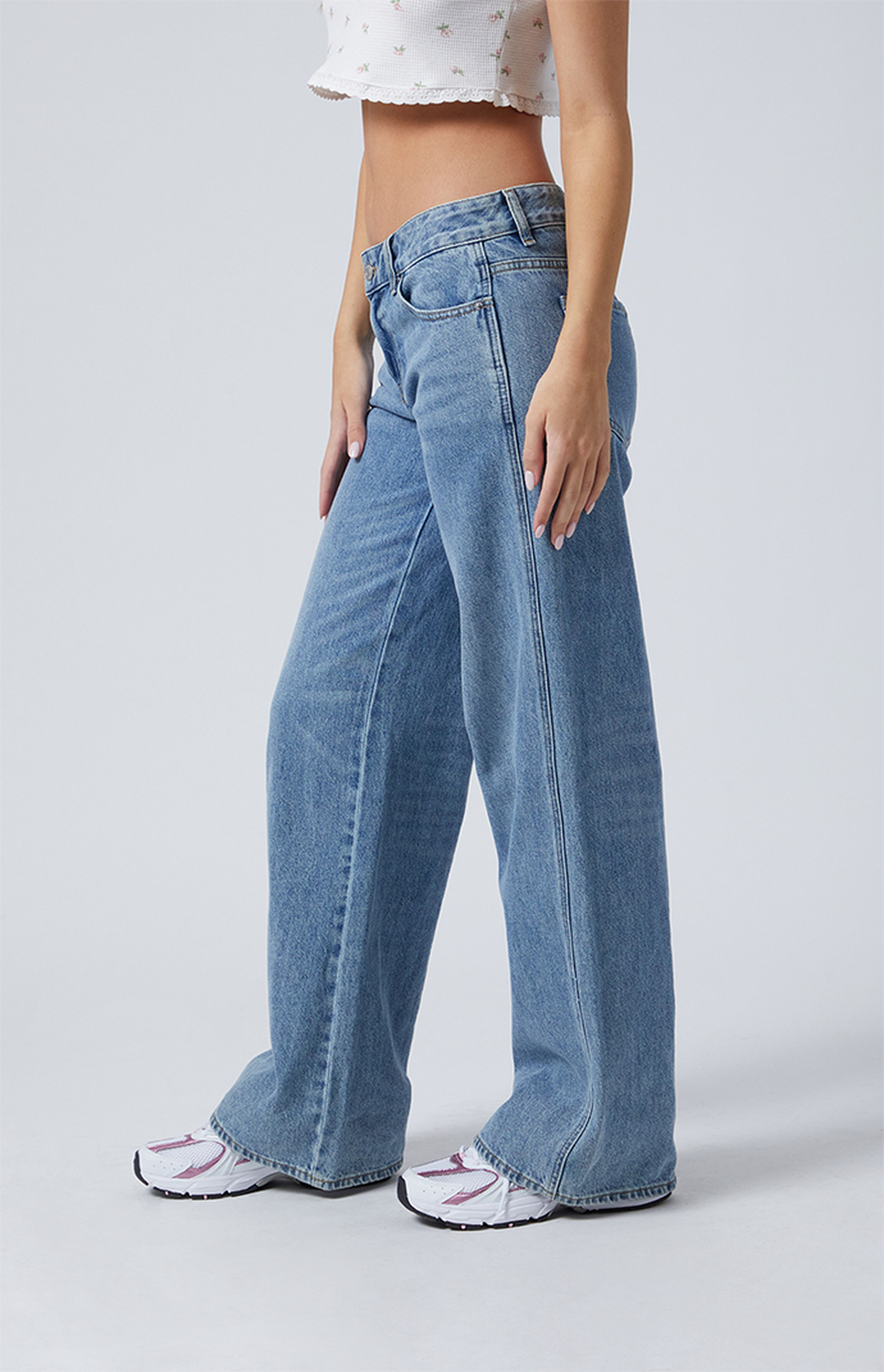 PacSun Eco Medium Indigo Low Rise Baggy Jeans PacSun