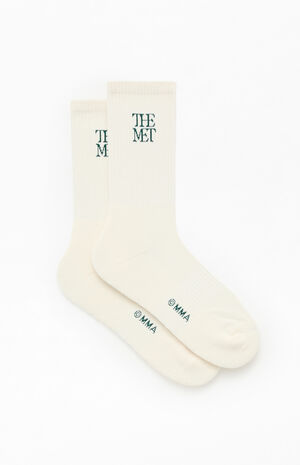 x Pacsun Cream Logo Crew Socks image number 4