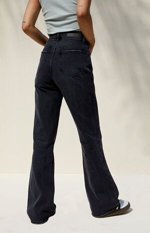Eco Black High Waisted Bootcut Jeans image number 4