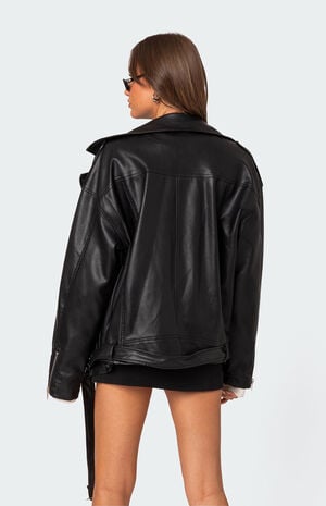 Wrenley Oversized Faux Leather Jacket image number 4
