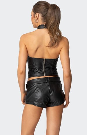 Alba Faux Leather High Neck Top image number 4