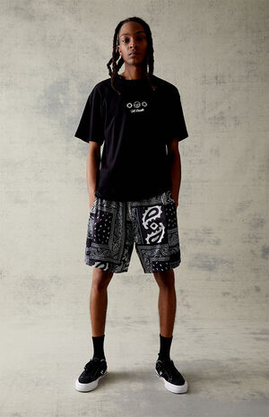 Mesh Black Bandana Shorts image number 5