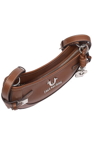 Brown Blake Smooth Belted Hobo Bag image number 6
