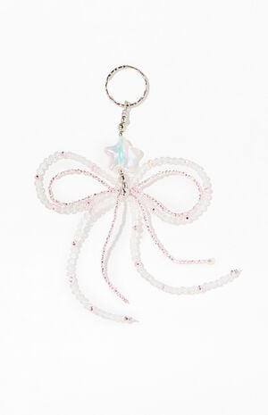 Beaded Bow Bag Charm Keychain Beaded Bow Bag Charm Keychain image number 1